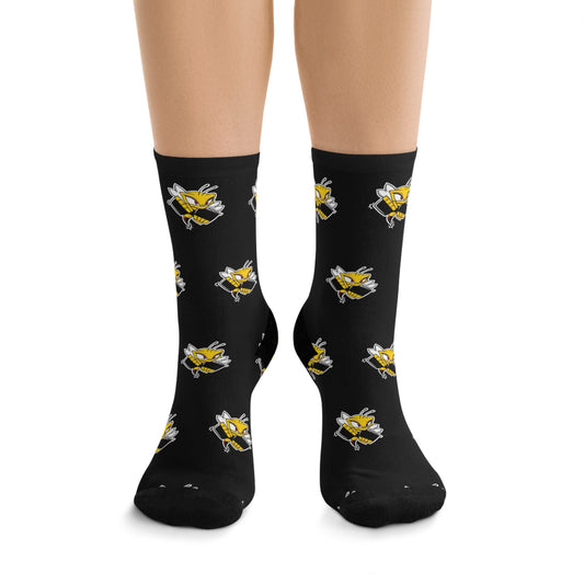 Killer Bee Pattern Crew Socks